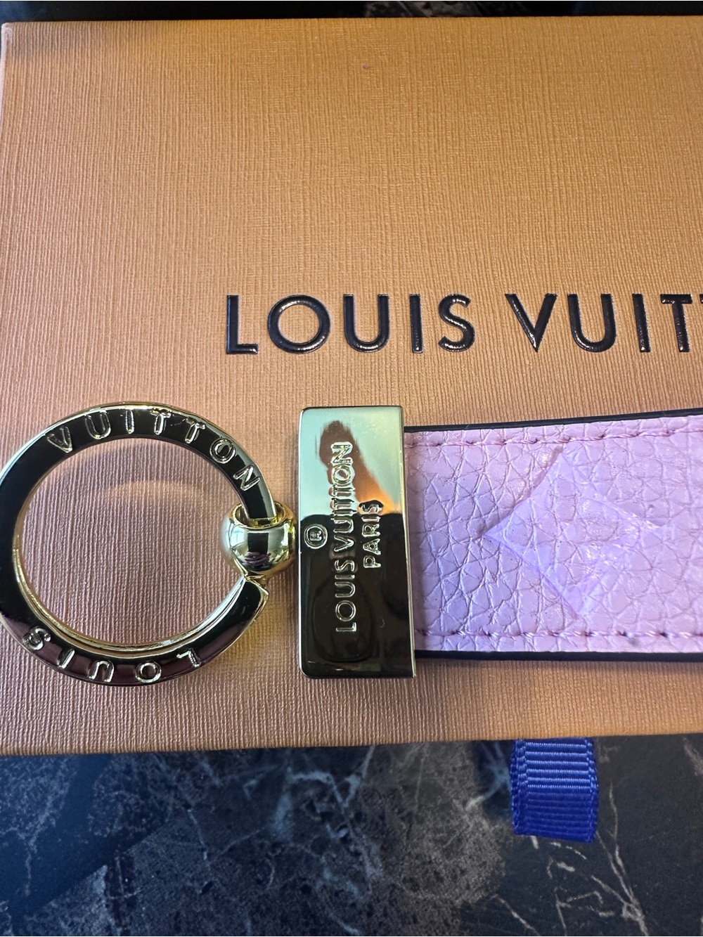 Louis Vuitton Pink Monogram Leather Key Ring with Gold Hardware - Picture 4 of 5